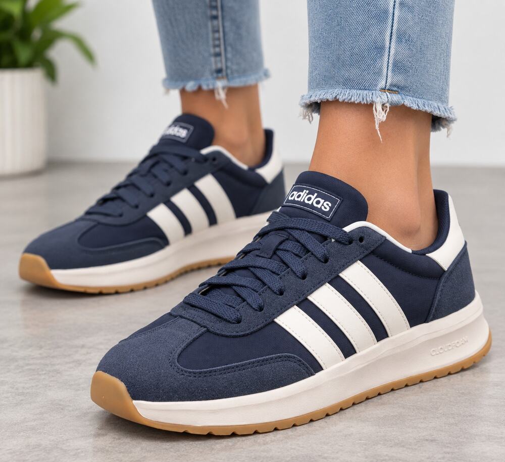 adidas Run 70s 2.0 J Navy White Gum Sneakers Size 5.5 Women's 6.5 NWT JI2267